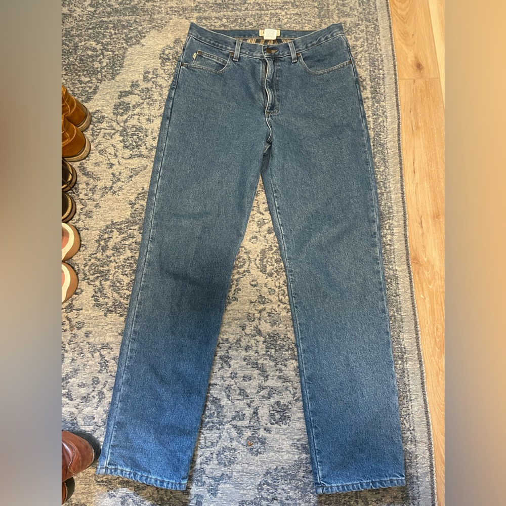 LL Bean Classic Fit Vintage Flannel Lined Jeans 33x34